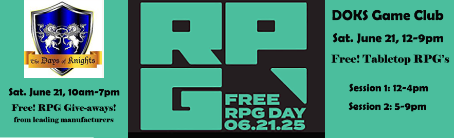 Free RPG Day 2025  at DOKS 6/21/25