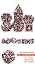 DAD616 - Hollow Dice Set (7pc) Skull - Copper & White