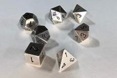 Solid Metal Silver Dice Set