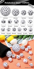 DAD071 - Complete Dice Set D3-D100 (15pcs) White
