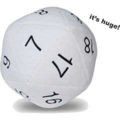 Jumbo D20 Novelty Dice Plush - White