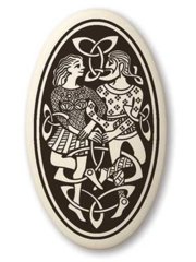 Celtic Divine Couple Oval Pendant