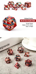 DAD668 - Metal Stripe Dice Set (7pc) - Festival