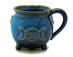 3256 - Blue Glaze Pentagram /Moon Mug