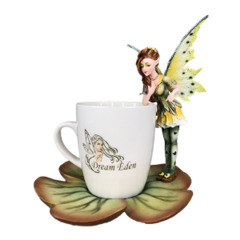 12937 - Red Tea Cup Fairy /w Flower