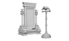 WZK 73367 - Mirror & Bird On Stand