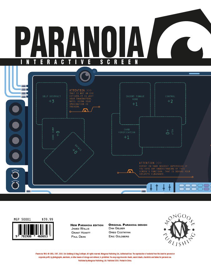 Paranoia Interactive Screen
