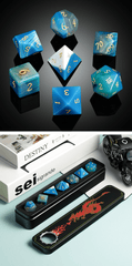 DAD823 - Gemstone Dice Set - Blue Agate (Natural)