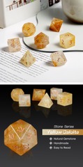DAD819 - Gemstone Dice Set - Yellow Calcite (Natural)