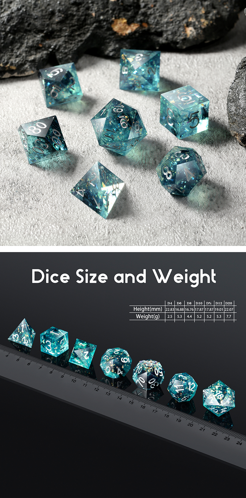 DAD634 - Sharp Edge Dice Set - Ocean