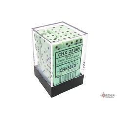 36 12mm Pastel Green/Black Opaque D6 Dice Set - CHX25865