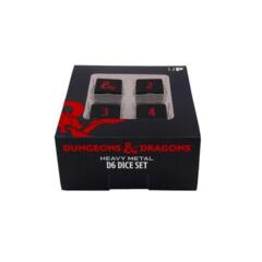 Heavy Metal Black and Red D6 Dice Set (4ct) for Dungeons & Dragons