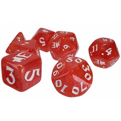 Munchkin Polyhedral Dice Set -  Red/ White