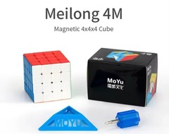 Mei Long MoYu 4M 4x4 Magnetic Stickerless Speed Cube Rubik Box Set Stand & Tool