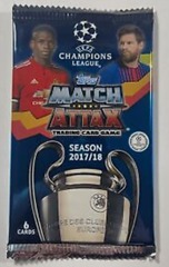 2017/18 Topps Match Attax UEFA Champion League Soccer TCG Booster Pack (6 Cards)