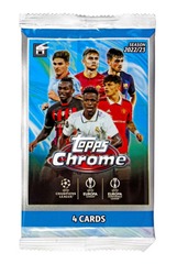 2022/23 Topps Chrome UEFA Club Competitions Soccer Trading Cards Hobby Pack (4 Cards)