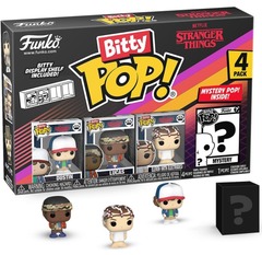 Funko Pop! Bitty Pop: Stranger Things - 4 pack box - Dustin, Lucas, Eleven w/Electrodes & Mystery Chase