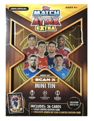 2021/22 Topps Match Attax Extra UEFA Champions League Soccer TCG Amber Ray w/Lionel Messi Scan X Mini Tin (33+1 Cards)