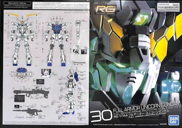 Full Armor Gundam Unicorn Gundam UC Bandai RG 1/144