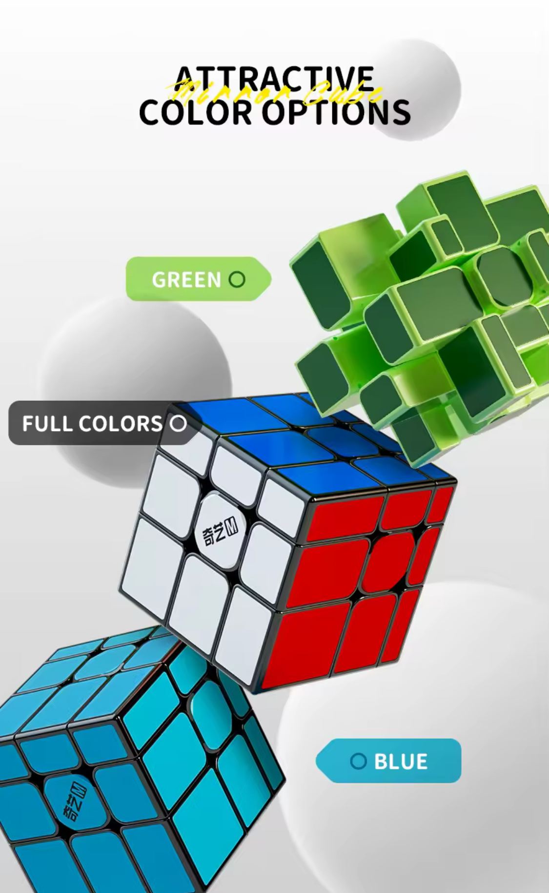 Rubiks QY Speedcube 3x3 Mirror Cube Classic Black