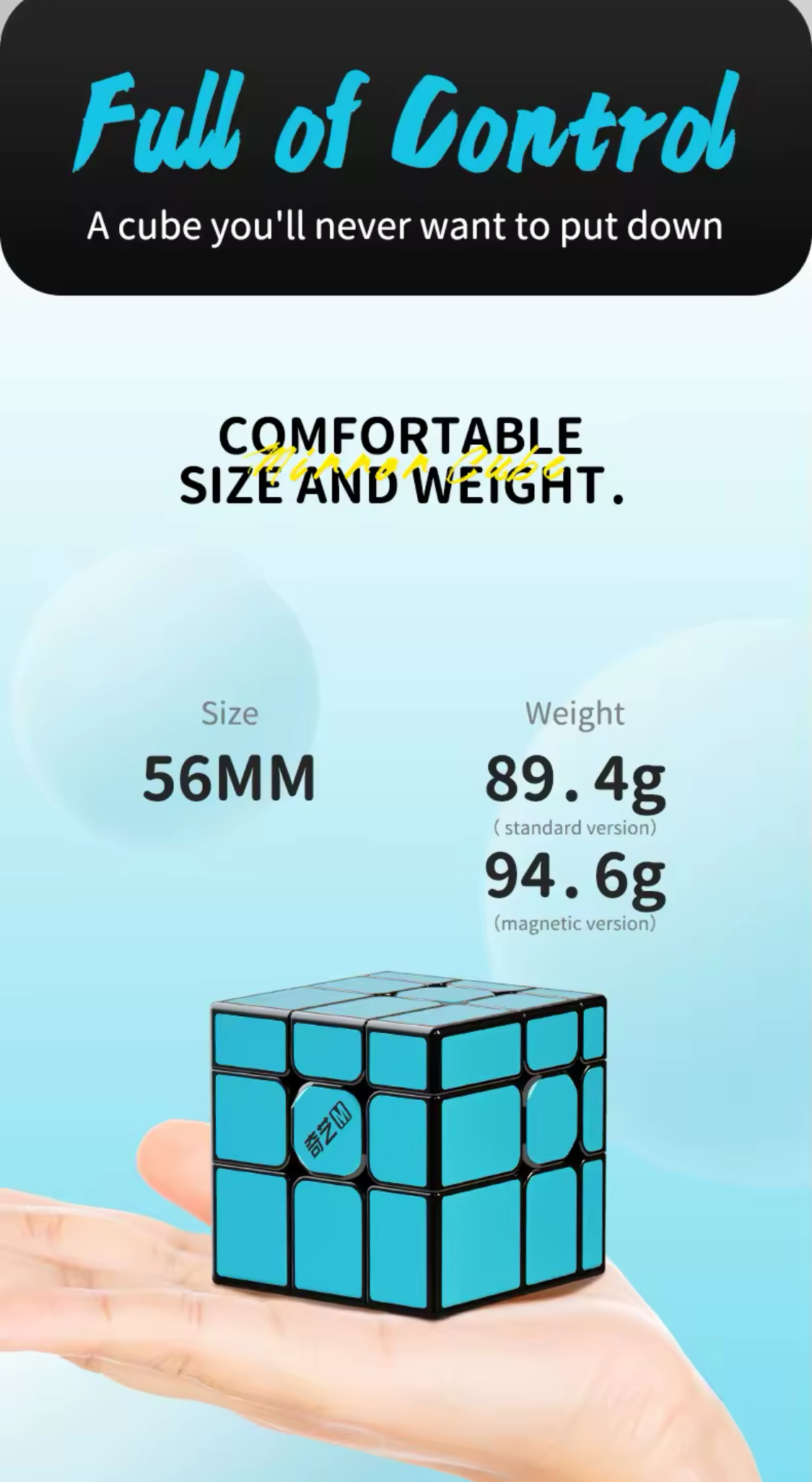 Rubiks QY Speedcube 3x3 Mirror Cube Classic Black