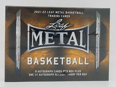 2021-22 Leaf Metal Basketball Hobby Basketball Hobby (Jumbo) Box (9 Autographs Plus 1/1 Slabbed Autograph)