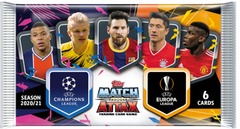 2020/21 Topps Match Attax UEFA Champion League Soccer TCG Booster Pack (6 Cards)