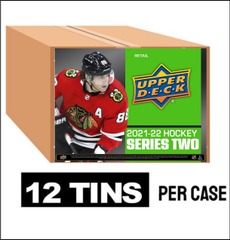 12ct. - 2021/22 Upper Deck Series 2 Hockey Tin Box - Full Case - Young Guns