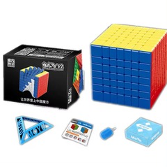 Mei Long MoYu 7Mv2 7x7 Magnetic Stickerless Speed Cube Rubik Box Set Stand, Tool