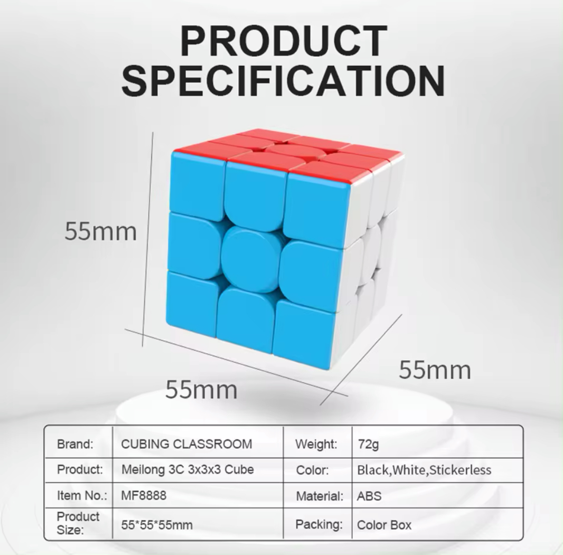 Rubiks Mei Long MoYu 3 WCA 3x3x3 Speedcube Stickerless