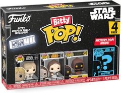 Funko Pop! Bitty Pop: Star Wars - 4 pack box - Luke Skywalker, OBI-Wan Kenobi, Jawa & Mystery Chase