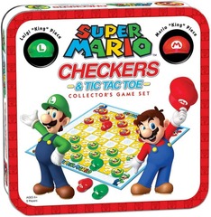 Super Mario Checkers & Tic-Tac-Toe Collector's Game Set