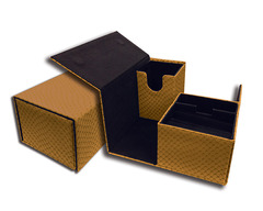 Elder Dragon Vault Gold Dragon-Hide Leatherette Legion 200+ Premium Double Deck Box Set w/Exclusive D-20 Spindown Die