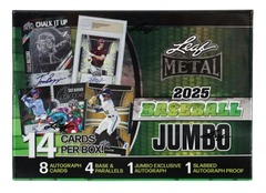 2025 Leaf Metal Baseball Trading Cards Hobby Jumbo Box (9 Autos #ed 49 or less +1 Slabbed Auto 1-of-1 Proof)
