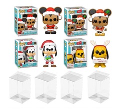 FUNKO POP! Disney: Mickey and Friends Holiday - Set/4 Mickey Minnie Pluto Goofy Donald Daisy Chip Dale 1187-1194 w/Funko Protectors