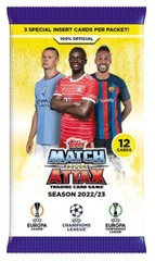 2022/23 Topps Match Attax UEFA Champion League Soccer TCG Booster Pack (12 Cards)