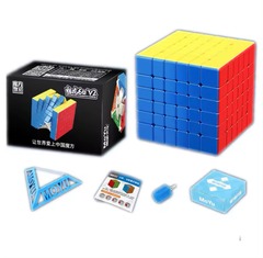 Mei Long MoYu 6Mv2 6x6 Magnetic Stickerless Speed Cube Rubik Box Set Stand, Tool