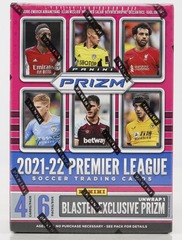 2021-22 Panini Prizm Premier League EPL Soccer Trading Cards Blaster Box (6 Packs)
