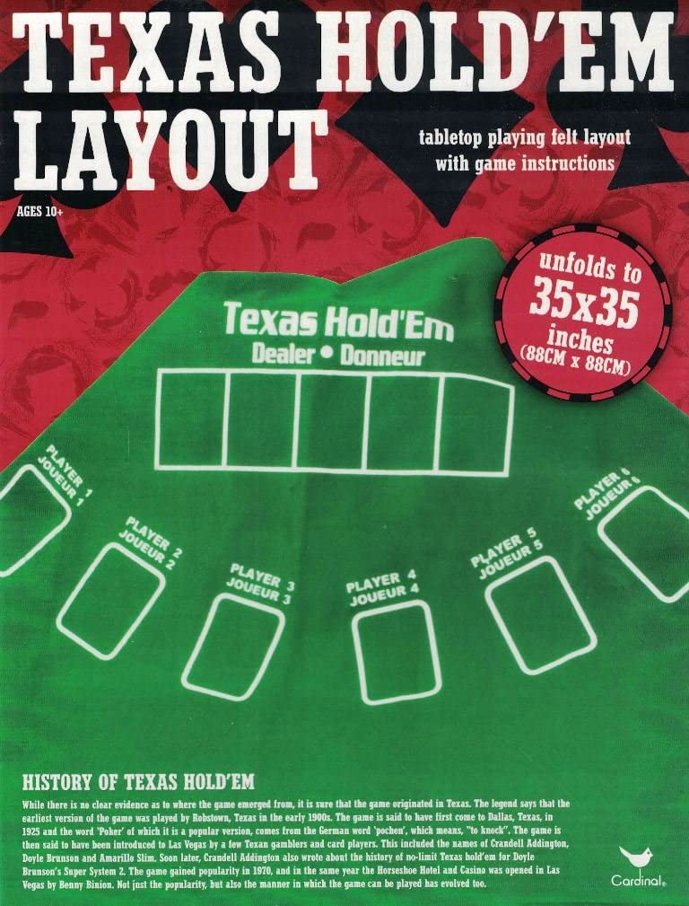 Texas HoldEm Tabletop Playing Felt Layout