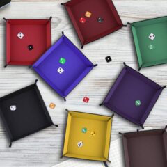 Folding Square Dice Tray - 7in - Black/Red