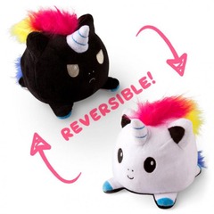 Reversible Unicorn Black/White Plush - TeeTurtle | The Original Reversible Plushie