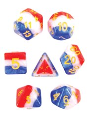 Old Glory 7 Piece Layered Polyhedral Set