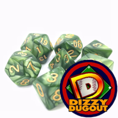 Dizzy HD Dice Set: Pearl Grass green (Golden font)
