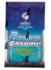 2023 Topps Bowman Chrome Road to UEFA Under 21 Championship Georgia Romania Soccer Trading Cards Hobby Lite Box (16 Packs)
