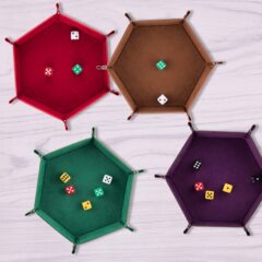 Folding Hexagon Dice Tray -  Green