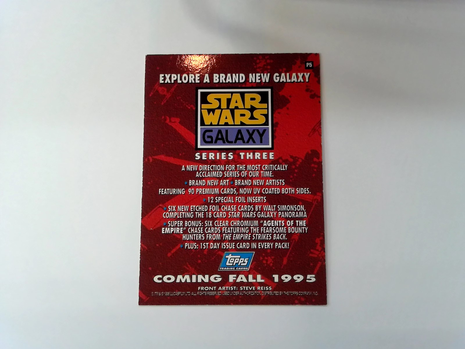 1995 Star Wars Topps Galaxy Series 3 Promo Card #P5 AT-AT | Art by Steve Reiss