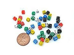 D6 Square Corner 5mm Assorted Color Dice (30ct Tube)