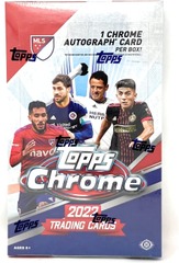 2022 Topps Major League Soccer Chrome Hobby Box (18 Packs/4 Cards: 1 Auto)