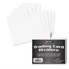 BCW Horizontal White Plastic Trading Card Dividers with Fold Down Tab