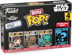 Funko Pop! Bitty Pop: Star Wars - 4 pack box - Han Solo, Chewbacca, Greedo & Mystery Chase